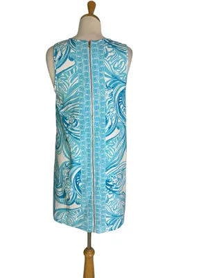 Lilly Pulitzer Sabrina Sea Ruffles Tiger Wave Shift Dress Size M thumbnail 6