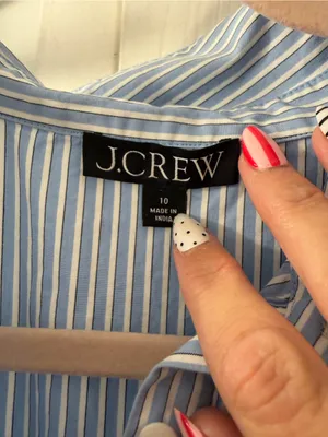 J. Crew Light Blue & White Striped Midi Shirt Dress thumbnail 4