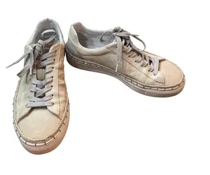 Free People wms cream white leather low top fashion sneakers sz 7 SKU 10-326 thumbnail 1