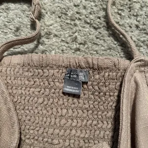 Aerie Smocked Tie Front Crop Cami Top Tan Beige XXL‎ thumbnail 2