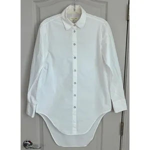 Rag & Bone White Cotton Silk High-Low Button Down Tunic Shirt Small USA thumbnail 6