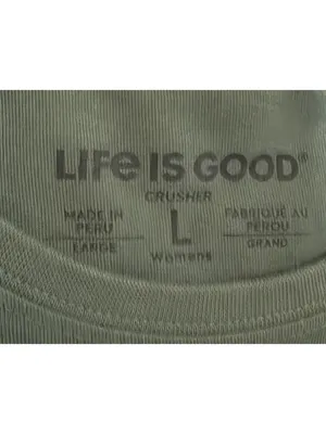 -New Life is Good Crusher Tee Womens L Green Athletic Pickle Baller Short Sleeve thumbnail 3