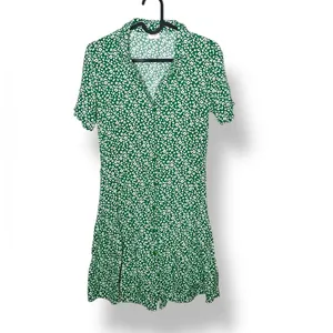 Jacqueline De Yong JDY Lela Green Floral Ditsy Button-Down Mini Shirt Dress XS thumbnail 2