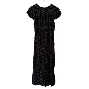 Old Navy Women Size Medium Tiered Ruffle Maxi Dress Polka Dots Rayon Flowing thumbnail 2