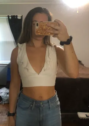 Forever 21 White Cropped Top thumbnail 4