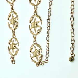 Y2K Celestial Liquid Gold Starburst Chain Belt, Fits 23.5–42.5 Inches, X7GA1218 thumbnail 7