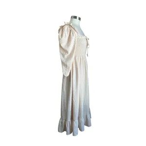 Shein Cottagecore Smocked Midi‎ Dress Sz XS Puff Sleeve Prairie Romantic thumbnail 3