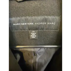 Marc New York Pea Coat Women L Black Excellent Embroidered Button Up Jacket thumbnail 2