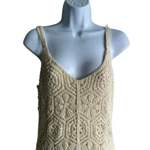 NWT Z Supply Allure Dress Sz M Natural Crochet Knit Sleeveless Boho Sleeveless thumbnail 6