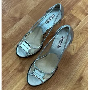 Michael Kors silver leather heels. Gem at‎ toes Vintage size 7 1/2 thumbnail 4