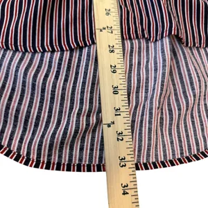Maeve Anthropologie Striped Tunic Shirt Womens XS Button Down High Low Red Navy‎ thumbnail 13