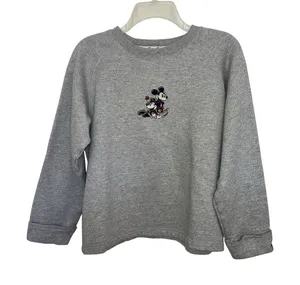 Vtg 90s Disney Catalog Mickey Minnie Mouse Gray Embroidered Crewneck M thumbnail 1
