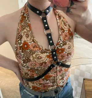 iHeartRaves Black Pleather Harness thumbnail 1