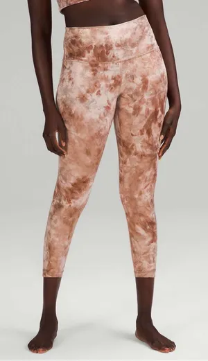 Lululemon‎ Align Crop 23” Shine Leggings Size 6 Diamond Dye Misty Shell Cacao thumbnail 1