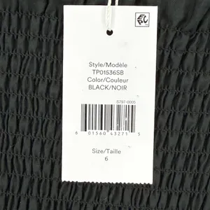 Derek Lam 10 Crosby Mini Dress Size 6‎ Black Long Sleeve Smocked Ruffle Cotton thumbnail 6