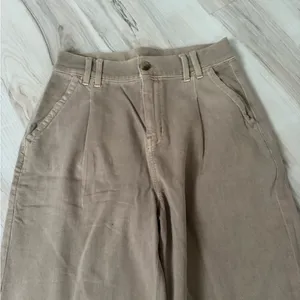 American Eagle Outfitters High-Waist Wide-Leg Jeans in Taupe thumbnail 2