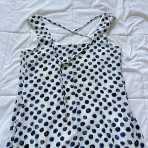 NWT Womens Size Small White Blue Polka Dot Tank Maxi Dress‎ Summer Beach Classic thumbnail 10