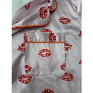 Victorias Secret AFTERHOURS LIPS Silky SATIN Pajama Set Size XL Pink thumbnail 3