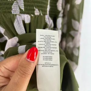Aritzia‎ Wilfred Wistful Mini Dress Womens M Green Floral Smocked Surplice Neck thumbnail 9