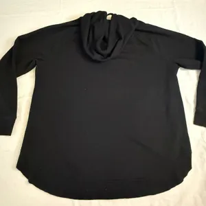Maurices Womens XL Black Quilted Chest Pullover Hoodie Sweatshirt Curved‎ Hem thumbnail 5