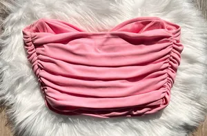 Blogger Fave Pink Strapless Structured Corset Crop Top thumbnail 4