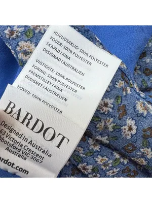 Bardot Floral V-Neck Long-Sleeve Mini Dress Ruffled Ruched Blue Size XL thumbnail 13