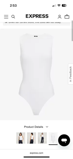 White Express Bodysuit Body Contour thumbnail 2