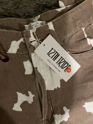 12th Tribe Women’s Cow Print Brown & White Jeans- 48% Off and ! thumbnail 2