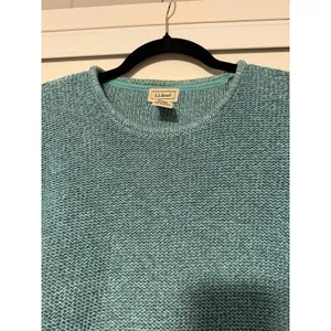 LL L.L. Bean Knit Sweater Chunky Teal Fisherman Grandma New England Coastal Knit thumbnail 3