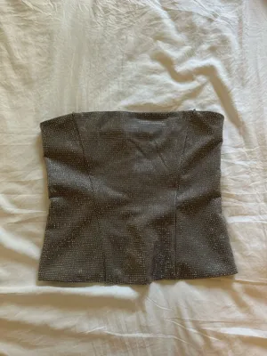 Zara strapless rhinestone top thumbnail 6