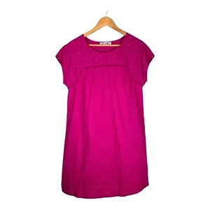 Tommy Bahama‎ Eyelet Shift Dress Womens Small Pink Linen Blend Cap Sleeve Mini thumbnail 2