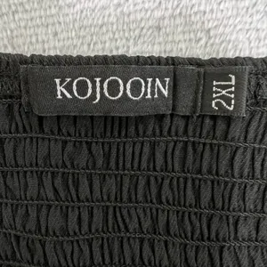 KOJOOIN Maxi Dress Smocked Sundress Tie Strap Tiered Casual Black 2XL Flowy‎ thumbnail 3