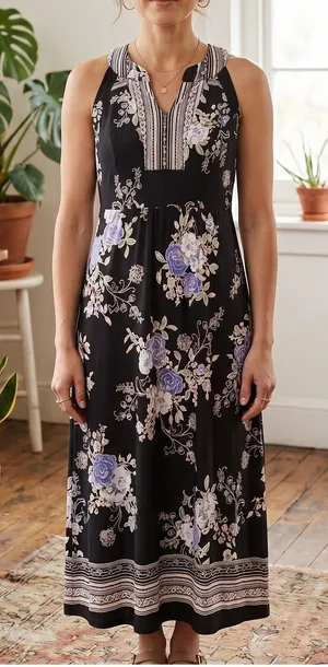 Rabbit Rabbit Rabbit Womens Maxi Dress Size 18W Dark Romantic‎ Dark thumbnail 1