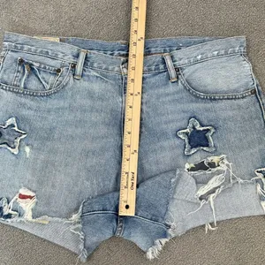 Polo Ralph Lauren‎ Distressed Star Patch Crosby Denim Shorts Blue Size 32 thumbnail 13