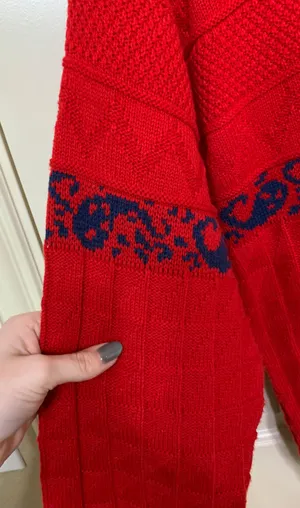 Vintage Grandpa Sweater Red Size L thumbnail 3
