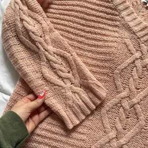 American Eagle Sweater Oversized Womens Medium V Neck Knit Pink Wool‎ Blend thumbnail 3