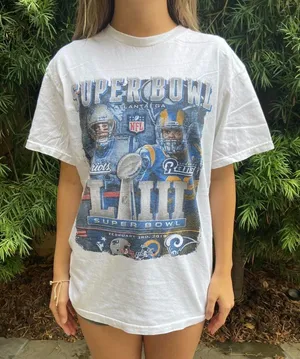 Super Bowl NFL Patriots vs. Rams White T-shirt thumbnail 1