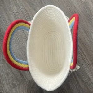 Rainbow Handle Tote Purse White thumbnail 8