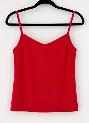 STAUD Cami‎ Tank Top Womens Small Red Adjustable Strap Minimalist Chic thumbnail 1