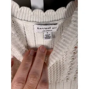 Current Air Cream Knit Sweater Tank Top Ruffle Sleeve‎ Boho Chic thumbnail 5