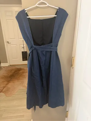 $179 NWT urban Outfitters Courtshop Denim Anita Midi Dress Charming chambray M thumbnail 6