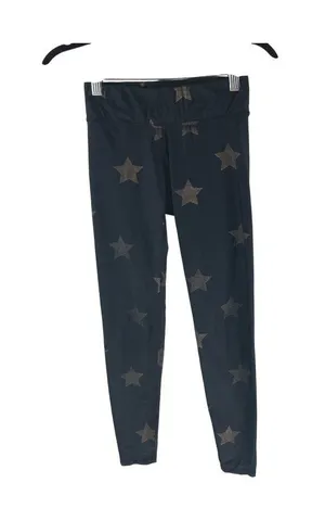 Terez Black Star-Print Foil Leggings XS Polyester/Spandex thumbnail 1