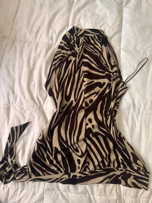 Brown zebra print high neck top thumbnail 5