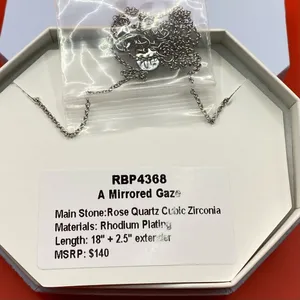 Bomb Party Necklace RBP4368 “A Mirrored Gaze” Cubic Zirconia on Rhodium NWT thumbnail 3