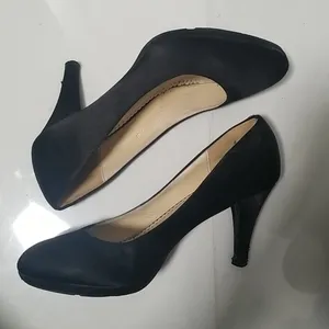 Sexy Black Satan high heels shoes thumbnail 1