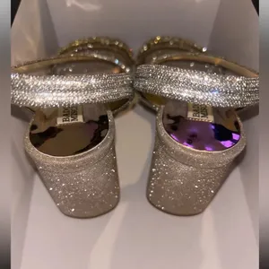 Badgley Mischka Silver and Gold Embellished Heels thumbnail 2
