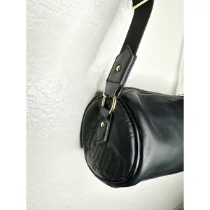 Juicy Couture Crossbody Bag Womens Small Black Faux Leather Chain Logo Barrel thumbnail 6