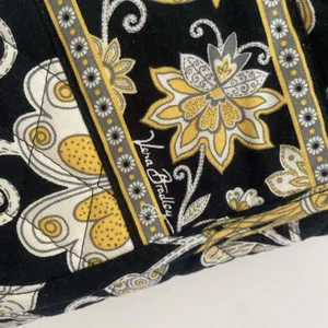 VERA BRADLEY Hanging Wallet Purse Crossbody bag Black Yellow White Small thumbnail 6