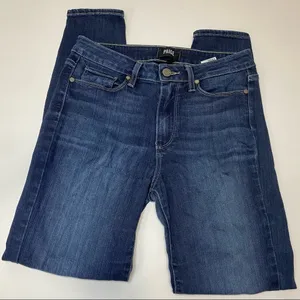 Paige Hoxton Ankle Ultra Skinny Jeans in Dark Wash thumbnail 6