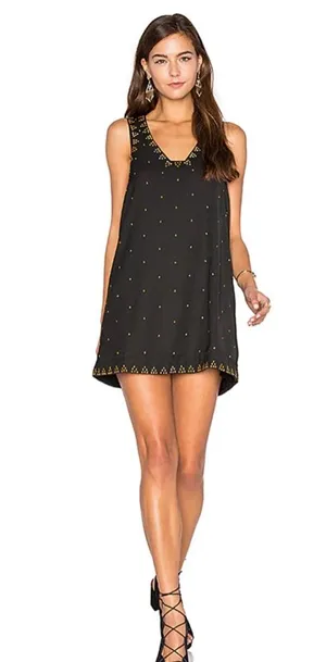Free People Soho Studded Dress in Black Size 10 thumbnail 1